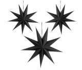 Set 3 Stele Pliabile SUNBEAUTY, din Hartie, pentru Craciun, negru - RESIGILAT