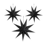 Set 3 Stele Pliabile SUNBEAUTY, din Hartie, pentru Craciun, negru - RESIGILAT