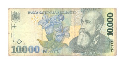 Bancnota 10000 lei 1999, circulata, stare buna foto