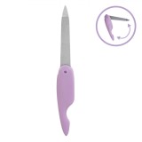 Pilă de Unghii Metalică Beityo, M&acirc;ner Pliabil, Culoare Lila, Lungime 7.5cm