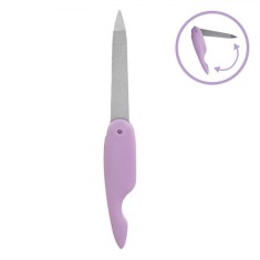 Pilă de Unghii Metalică Beityo, M&acirc;ner Pliabil, Culoare Lila, Lungime 7.5cm