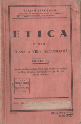 Traian Braileanu - Manual Etica clasa a VIII-a secundara (editia a II-a) foto