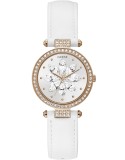 Cumpara ieftin Ceas Dama Guess Full Bloom GW0382L3 Quartz, Carcasa 32mm Inox, Piele Naturala, Cristal Mineral, 3 ATM