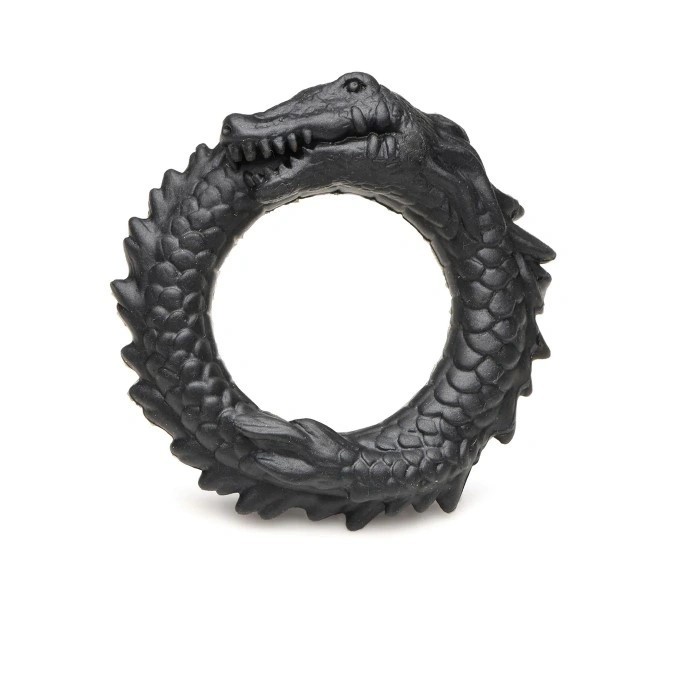 Inel de Penis Black Caiman Creature Cocks, Silicon, Negru