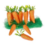 Morcovi decorativi de Paste cu sclipici, 12 buc, portocaliu, 4 cm, CMCLASS