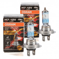 Set 2 Buc Bec Osram H7 12V 25W Night Breaker 200 PX26d +200% 64210NB200