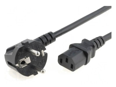 Cablu Alimentare 3x0,75mm2 cu Ștecăr &amp;icirc;n Unghi și Conector IEC C13 foto