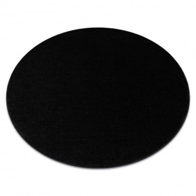 Covor SOFTY cerc culoare, solidă negru, cerc 200 cm foto