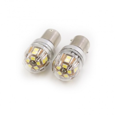 Set becuri LED auto P21W BA15S 12-24V 15x2835SMD 880lm alb Canbus CARGUARD 2buc foto