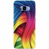 Husa silicon pentru Samsung S8 Plus, Curly Colorful Rainbow Lines Illustration