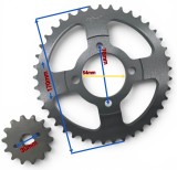 Cumpara ieftin Set 2 Pinioane Transmisie ( Fata 14T + Spate 41T ) Pas 420, Compatibil Moped Delta 50, Alpha 50, Active 110, ATV 110 cc, Cross, Enduro, TM Motorcycle