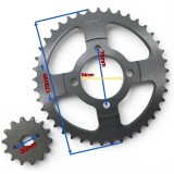 Set 2 Pinioane Transmisie ( Fata 14T + Spate 41T ) Pas 420, Compatibil Moped Delta 50, Alpha 50, Active 110, ATV 110 cc, Cross, Enduro, TM Motorcycle