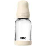 BIBS Baby Glass Bottle Silicone biberon anticolici cu suzetă din silicon Ivory 120 ml