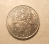 Turks &amp; Caicos 1 Crown 1969 UNC, Moneda Exotica - Insulele Turks si Caicos