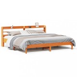 Cumpara ieftin Cadru de pat fara saltea, maro ceruit 200x200 cm lemn masiv pin