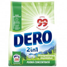 Detergent de rufe pudra Dero 2in1 Prospetimea Muntelui, 15 kg, 200 spalari