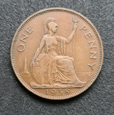 h817 Marea Britanie One Penny 1938 foto