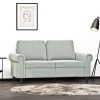 Gossi canapea cu 2 locuri, gri deschis, 120 cm, catifea