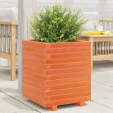 Cumpara ieftin Jardinieră grădină, maro ceruit, 40x40x49,5 cm, lemn masiv pin