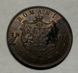 2 Bani 1900 Cupru, Romania, UNC, Eroare-surplus material