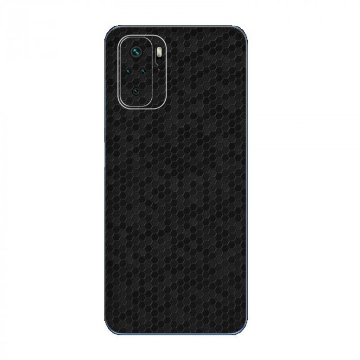 Set Folii Skin Acoperire 360 Compatibile cu Xiaomi Redmi Note 10,Redmi Note 10S (2 Buc) - ApcGsm Wraps HoneyComb Black