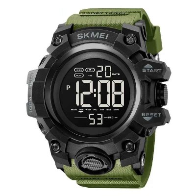 Ceas Sport Militar SKMEI 2140 Verde , Digital, Afisaj LED, Cronometru, Alarma, Rezistent la Apa 5ATM foto