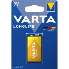 Baterie Alkalina VARTA 9V, Tip 6LR61 Longlife, 1 Buc.