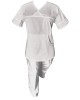 Costum Medical Pe Stil, Alb cu Elastan, Model Sanda - 4XL, S