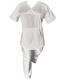 Cumpara ieftin Costum Medical Pe Stil, Alb cu Elastan, Model Sanda - 3XL, 4XL
