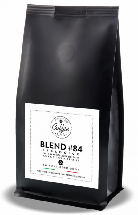 Cafea macinata BIO artizanala Blend #84, amestec Arabica si Robusta Morettino