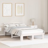 Cadru Pat vidaXL 120x200 cm, Lemn Masiv Pin Alb, Suport 150kg, Dormitor, Design Modern, Montaj Facil