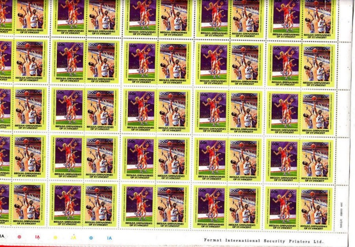 Bequia St. Vincent Grenadines 1984 25 x Sport pairs in block Mi.38-39 MNH DA.223