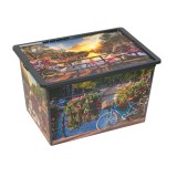Cutie pentru depozitare cu capac, Kopenpal, Plastic, Multicolor, 50 L, 52.5x37x31 cm, Oem