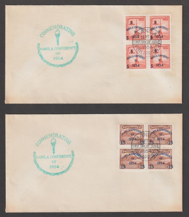 Filipine 1954 , FDC , Supratipar Manila Conference