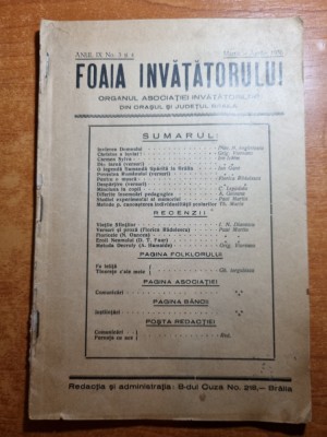foaia invatatorului martie-aprilie 1936-art. si foto carmen sylva,nr. de pasti foto