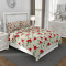 Lenjerie de pat pentru o persoana cu husa elastic pat si fata perna patrata, Tuscany, bumbac mercerizat, multicolor