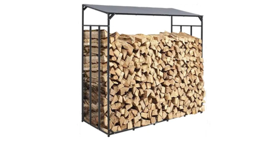 MAGAZIE DE LEMN RACK METALIC MARE LOFT MARE NEGRU PENTRU LEMN DE FOC ...