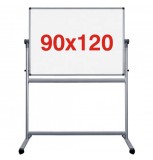 Tabla magnetica pe stand mobil 90x120 cm, 2 fete, Extra (7 ani garantie)