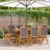 Gossi scaune de gradina rabatabile 8 buc., textil antracit/lemn masiv