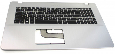 Carcasa superioara cu tastatura palmrest Laptop, Asus, X705U, X705UA, X705UQ, X705UV, X705UD, X705UF, X705UB, 90NB0GA1-R33US0, cu iluminare, layout US foto