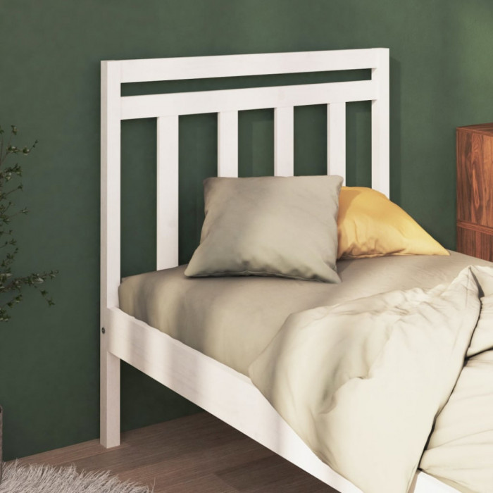 Tablie de pat, alb, 106x4x100 cm, lemn masiv de pin GartenMobel Dekor