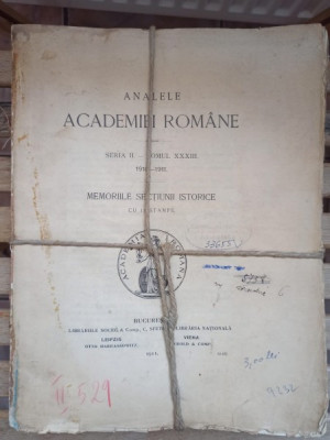 Analele Academiei Romane - Memoriile Sectiunii Istorice 1910-1911 foto