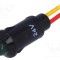 Lampă LED convexă verde 24VDC &Oslash;8,2mm IP40 &Oslash;LED 5mm SCI