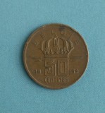 Moneda 50 centimes Belgia din 1954