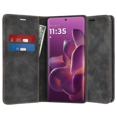 Husa piele Motorola Edge 60 Pro Techsuit Confy Cover, negru foto