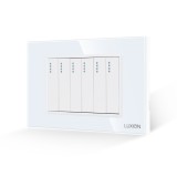 Cumpara ieftin Intrerupator Mecanic 6 Posturi LUXION cu Rama din Sticla, Standard Italian, 3M SmartElectro IntelligentHouse
