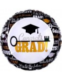 Balon folie rotund absolvire Congrats GRAD! 45x45 cm