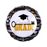 Balon folie rotund absolvire Congrats GRAD! 45x45 cm