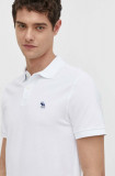 Abercrombie &amp; Fitch tricou polo barbati, culoarea alb, neted