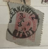 Timbre Austroungaria 5 Kreuzer Cernowitz STADT